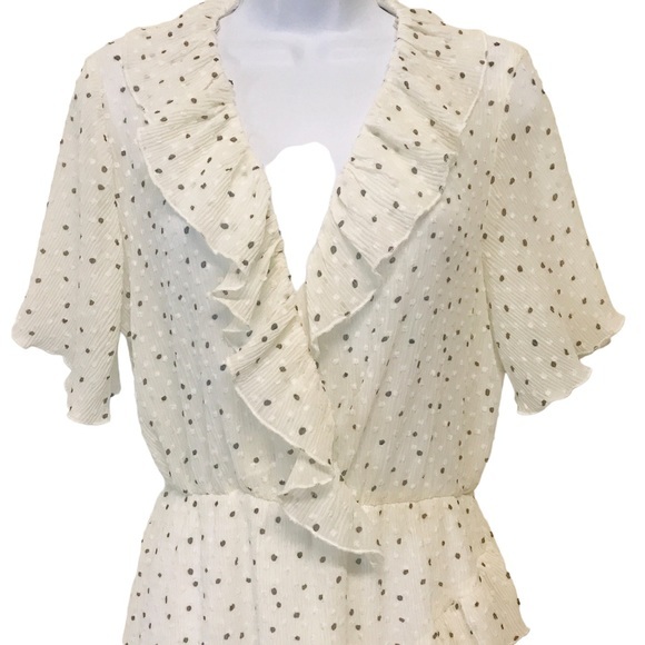 Zara polka‎ dot ruffle sheer mesh romper NWOT size S - Picture 5 of 11